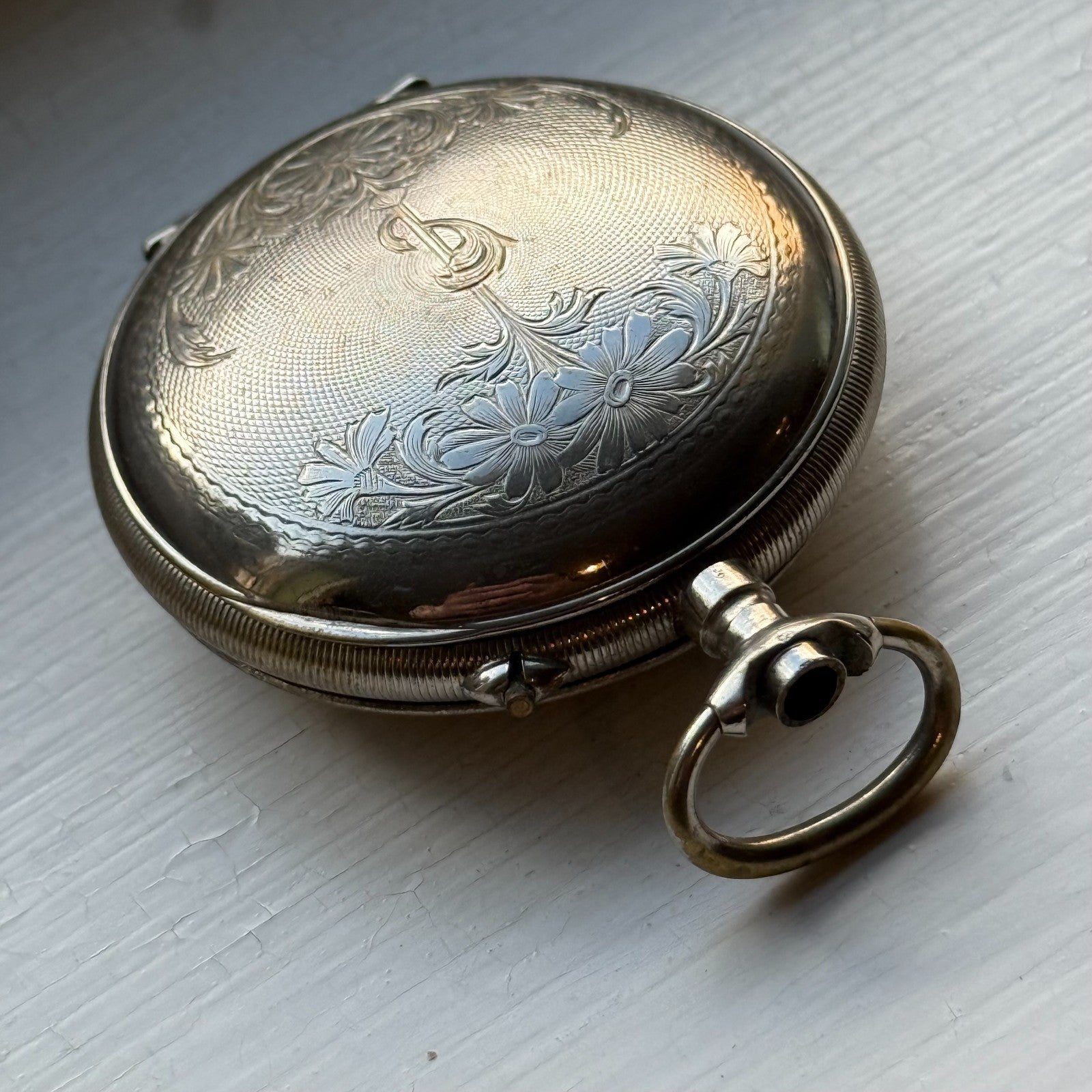 Oris Ottoman Pocket Watch Antique Pin Set Full Hunter To Repair Rare 54mm