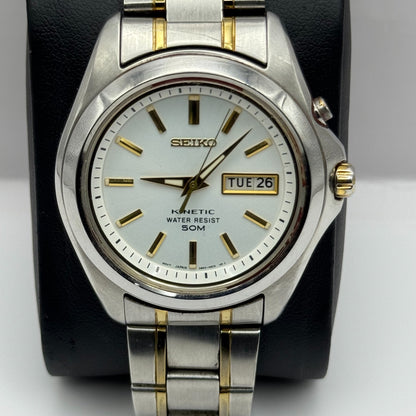 Seiko Kinetic 50M Men's Quartz Watch 5M63 - 0AC0 Date Dial 41mm PARTS REPAIR