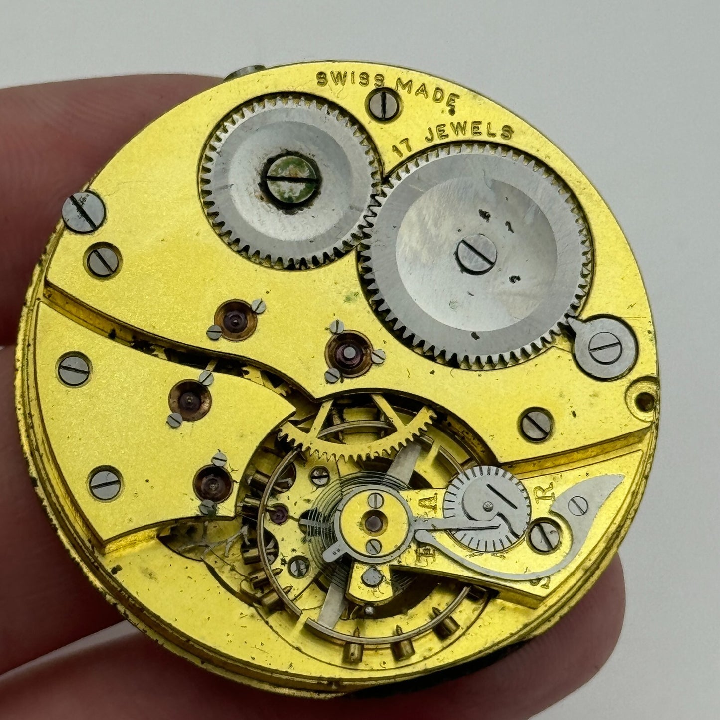 42.9mm High Grade Hendersons 17 Jewels Balance Ok Hunter Pocket Watch Movement