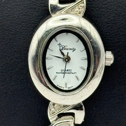 Divinity Ladies Quartz Watch Oval Dial Silver Tone Bracelet Working 19mm