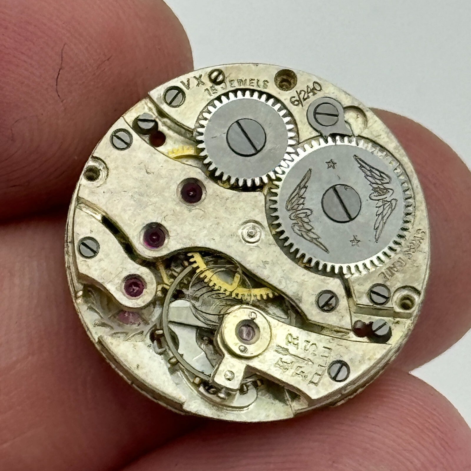 22mm Peseux Rotary 6/240 Swiss 15 Jewels Manual Wind Watch Movement PARTS SPARES