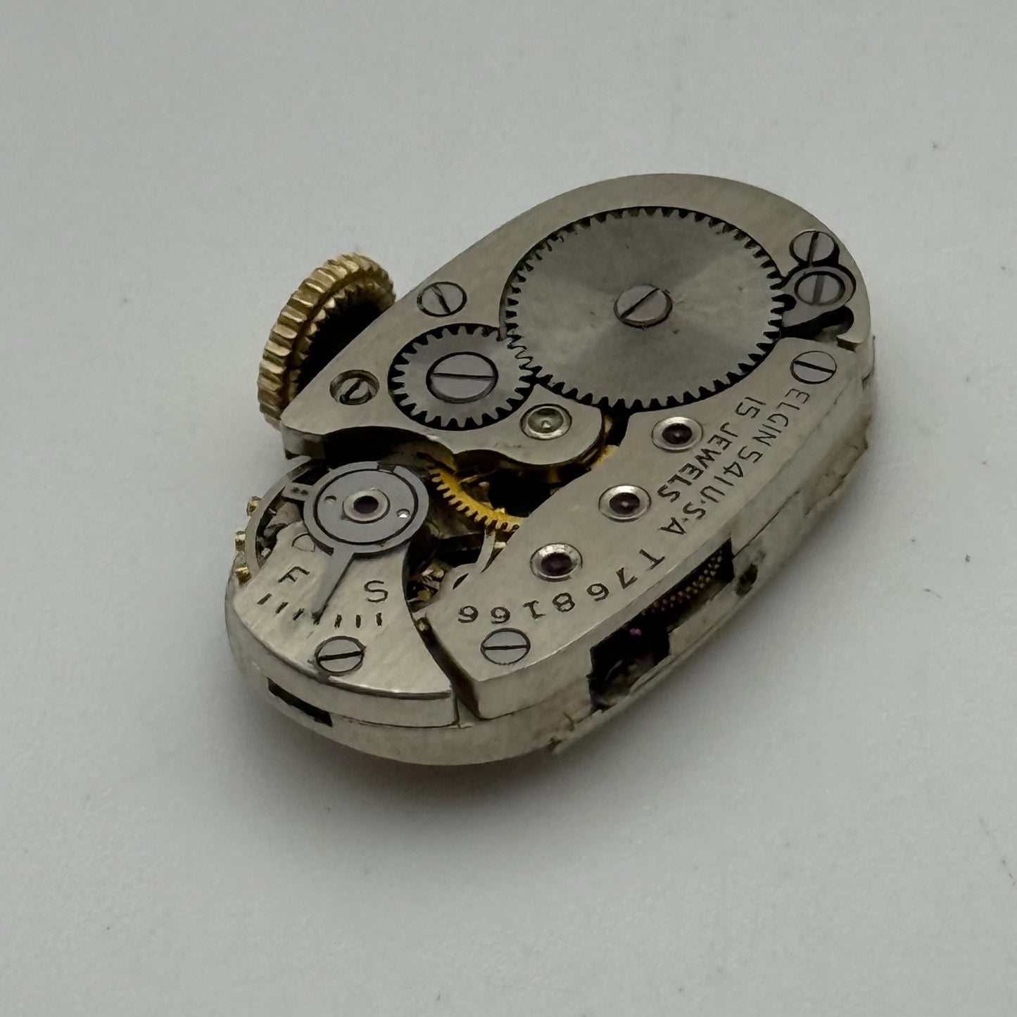 RUNNING 1945 Vintage 21/0s Elgin 541 Model 2 American Watch Movement FOR PARTS