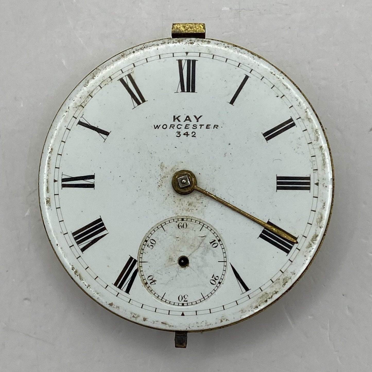44.6mm Antique Kay Worcester Reversing Pinion Pocket Watch Movement PARTS