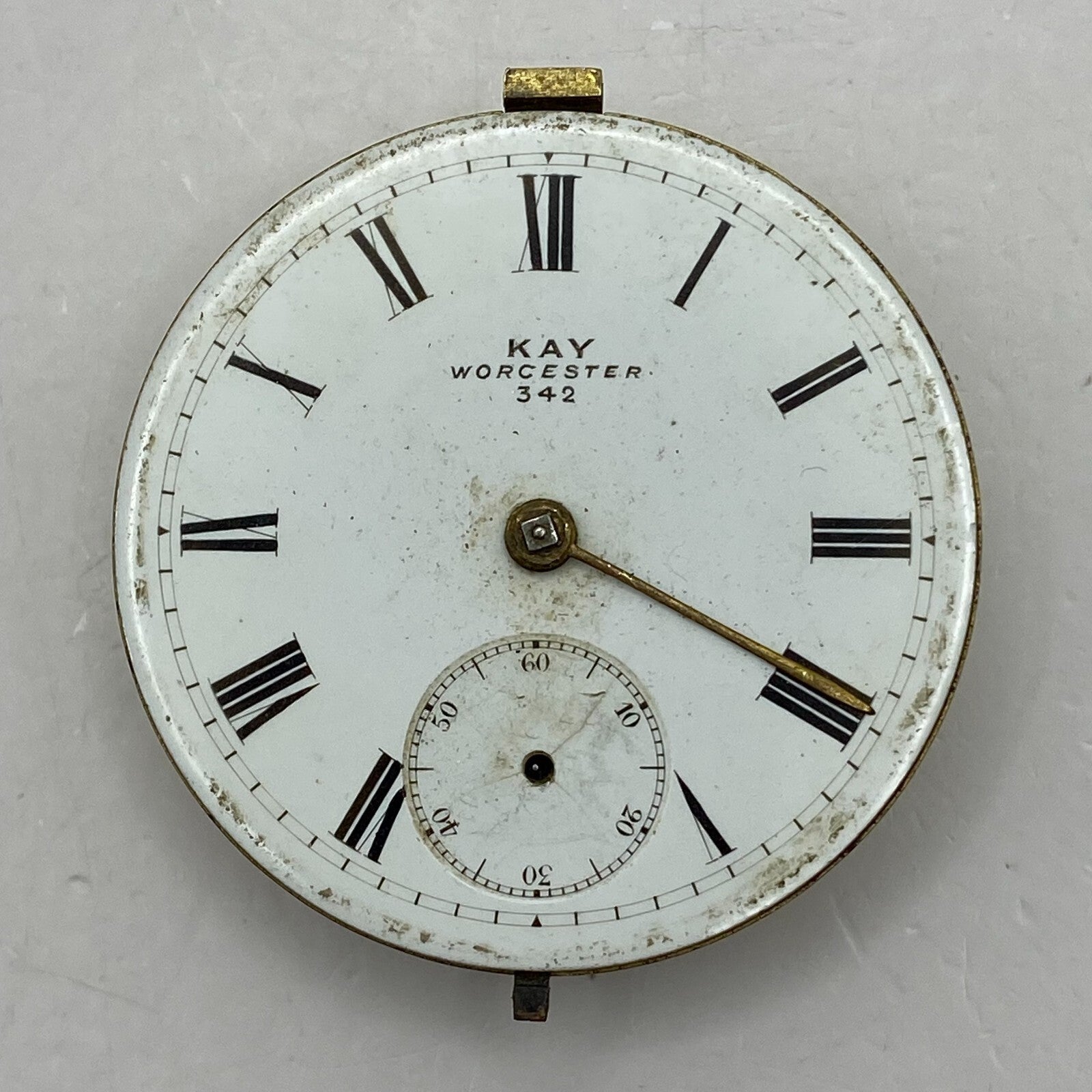 44.6mm Antique Kay Worcester Reversing Pinion Pocket Watch Movement PARTS