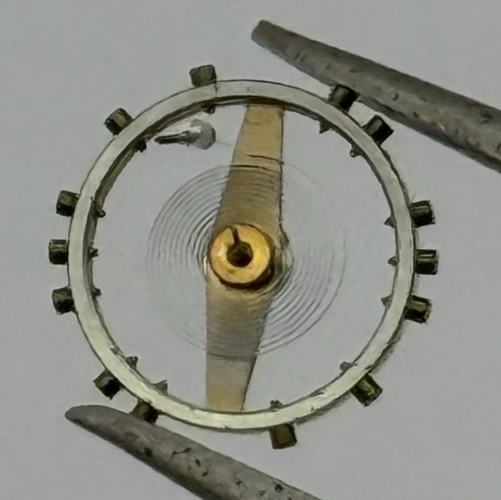 FHF 34 Balance Wheel Complete And Spring 7 3/4''' 1047 M Watch Movement Parts 