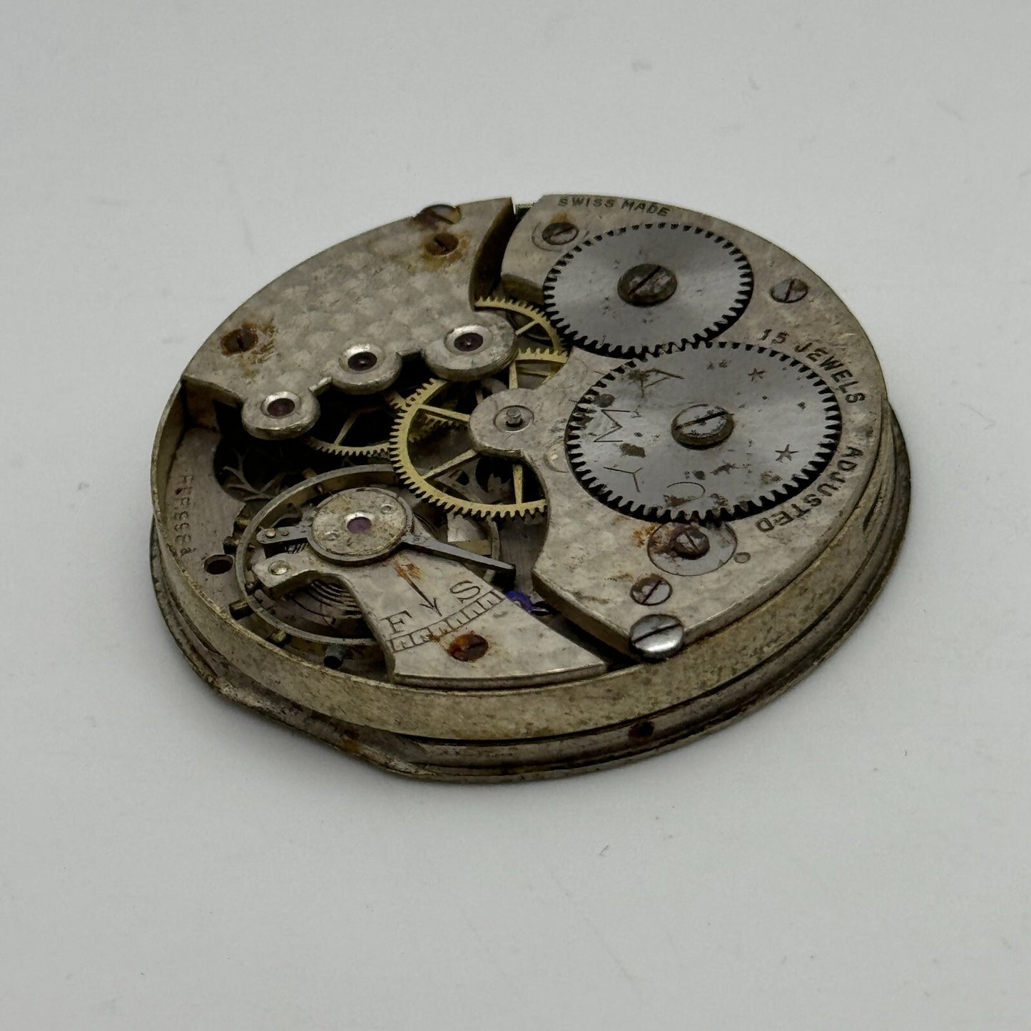 43.1mm Cyma Ref 998.a 15 Jewels Vintage Swiss Pocket Watch Movement PARTS SPARES
