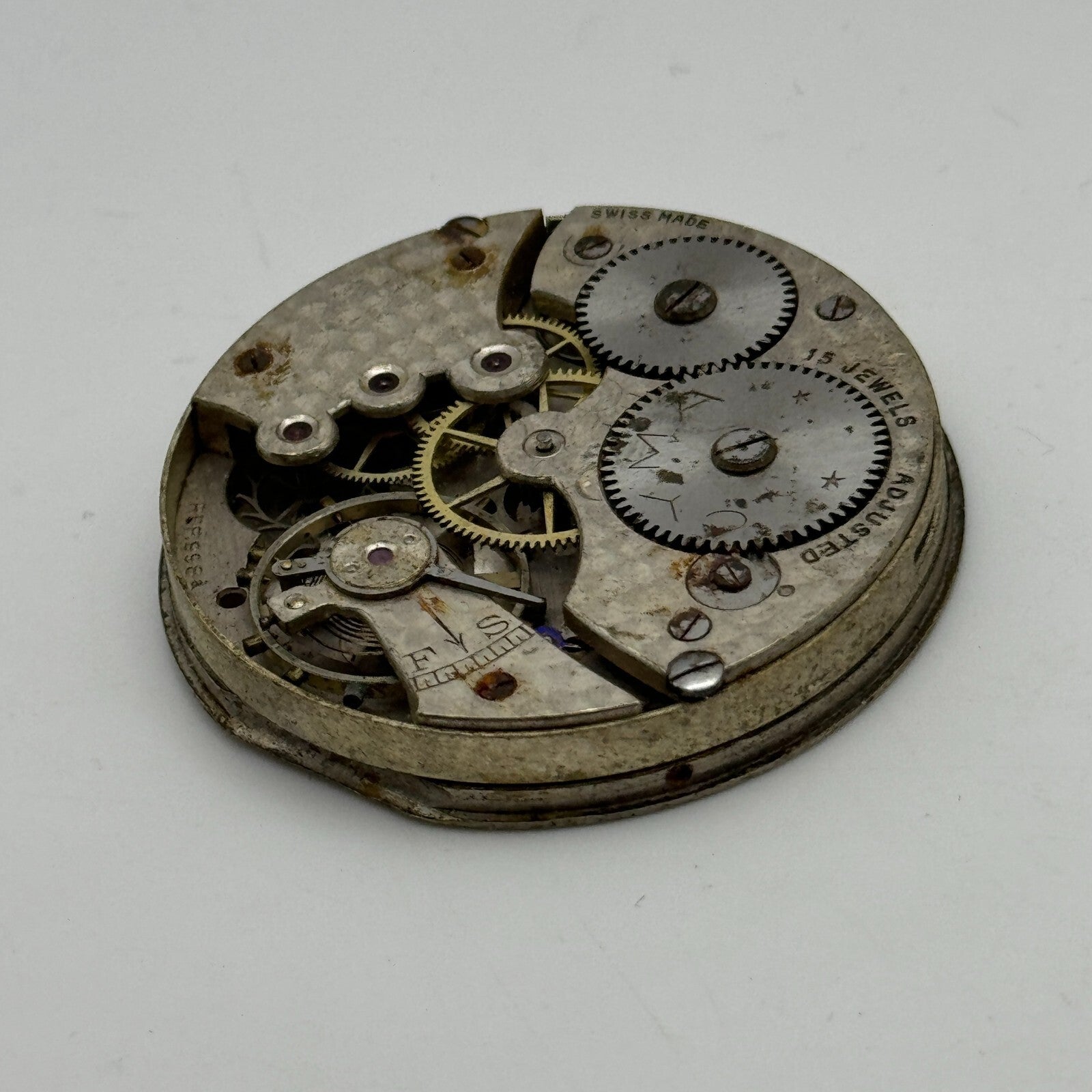 43.1mm Cyma Ref 998.a 15 Jewels Vintage Swiss Pocket Watch Movement PARTS SPARES