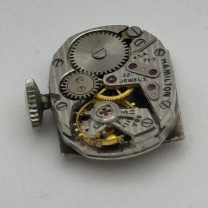 12.7mm Ladies Hamilton Cal 757 Manual Wind 22 Jewels Swiss Watch Movement PARTS