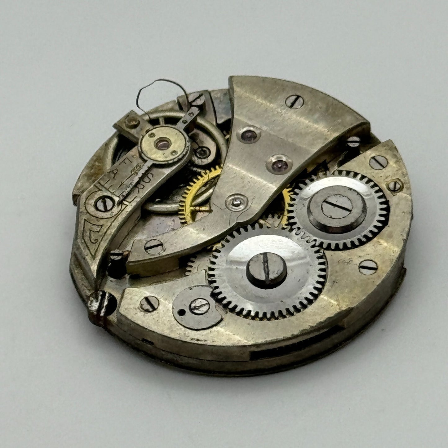 28mm Men's Unidentified Leaf Mark Manual Wind Watch Movement Swiss Vintage PARTS