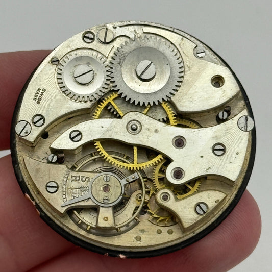 42.5mm Vintage Swiss Open Face Balance Intact Pocket Watch Movement PARTS SPARES