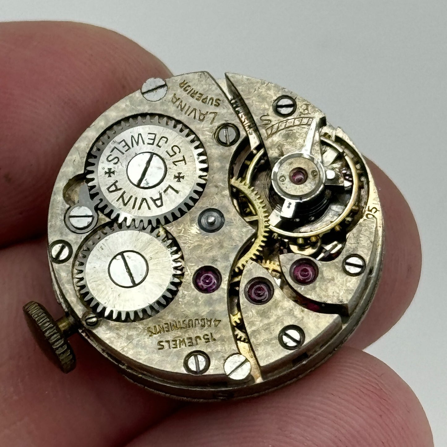 23.6mm Running Lavina Cal 705 Manual Wind Watch Movement Swiss Vintage PARTS