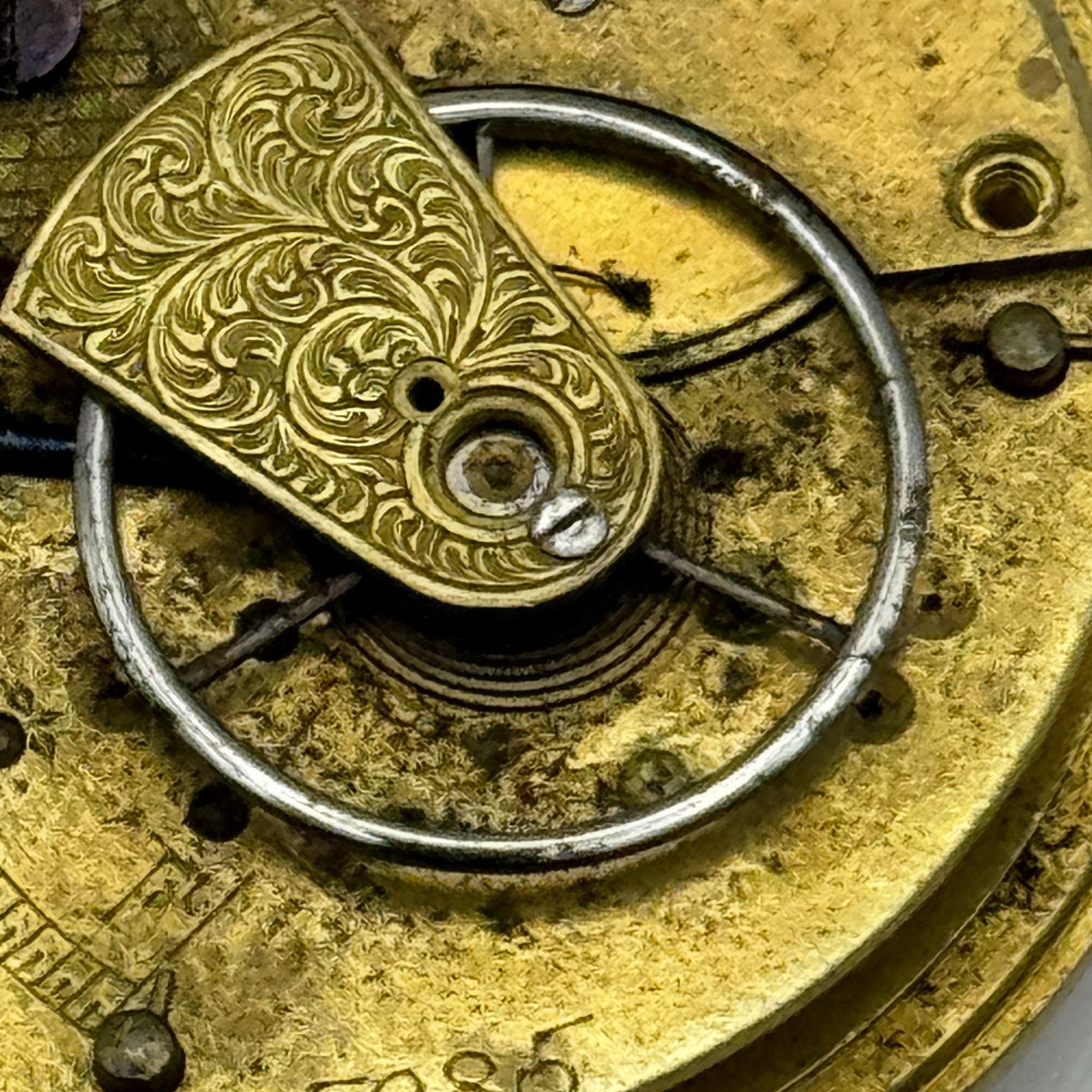 Fusee Pocket Watch Movement Antique English Key Wound Parts Repair Spares 35.7mm