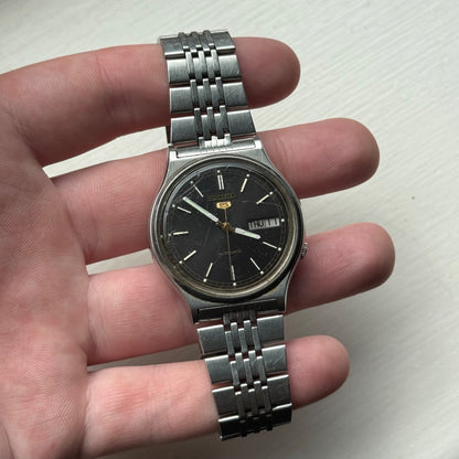 Men's Vintage Seiko 5 Watch Automatic Day Date 7009-3050 Bracelet 36mm To Repair