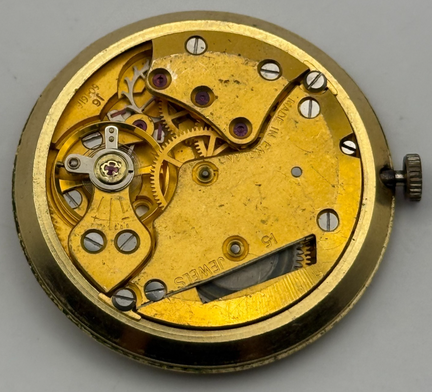 Smiths Astral National 15 60461E Watch Movement Manual Wind Vintage Parts 31.9mm
