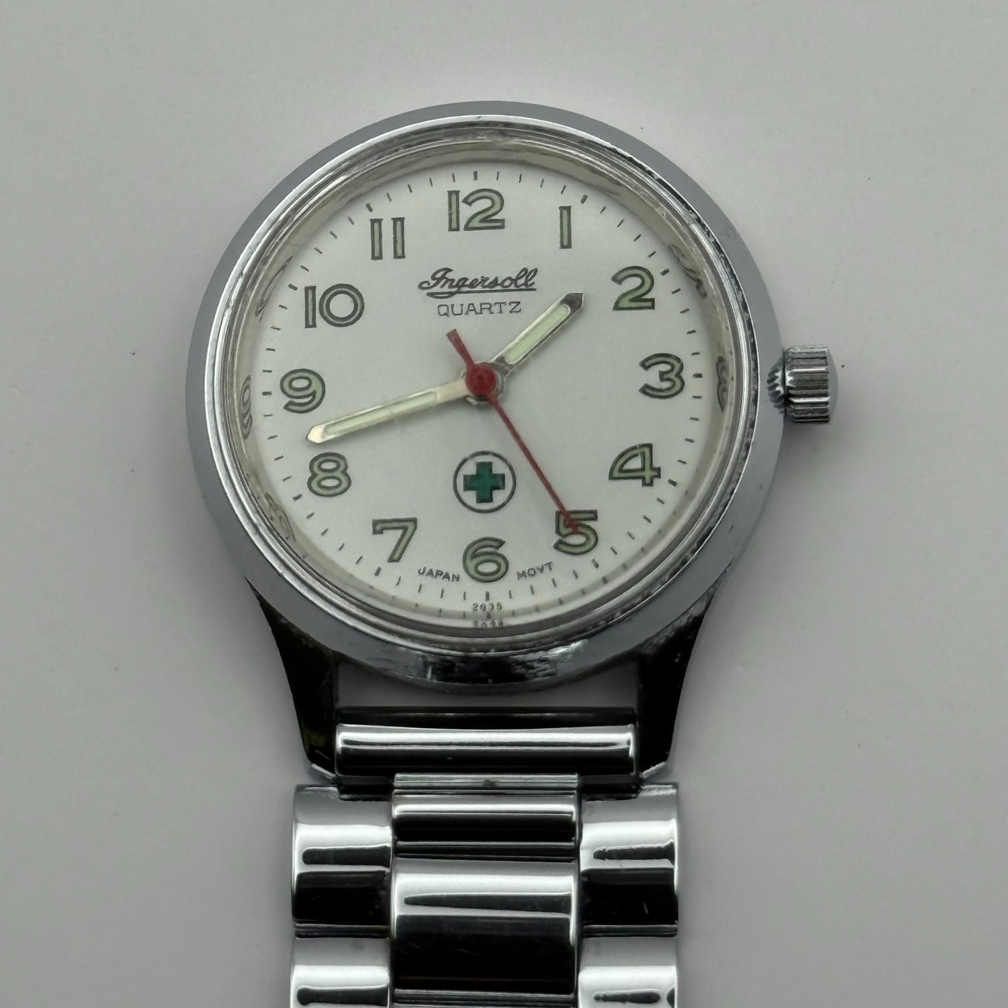 Ingersoll Nurses Fob Quartz Watch White Dial Silver Tone Japan Working 26mm
