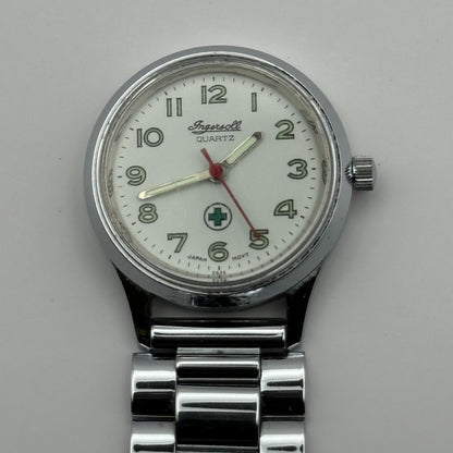 Ingersoll Nurses Fob Quartz Watch White Dial Silver Tone Japan Working 26mm