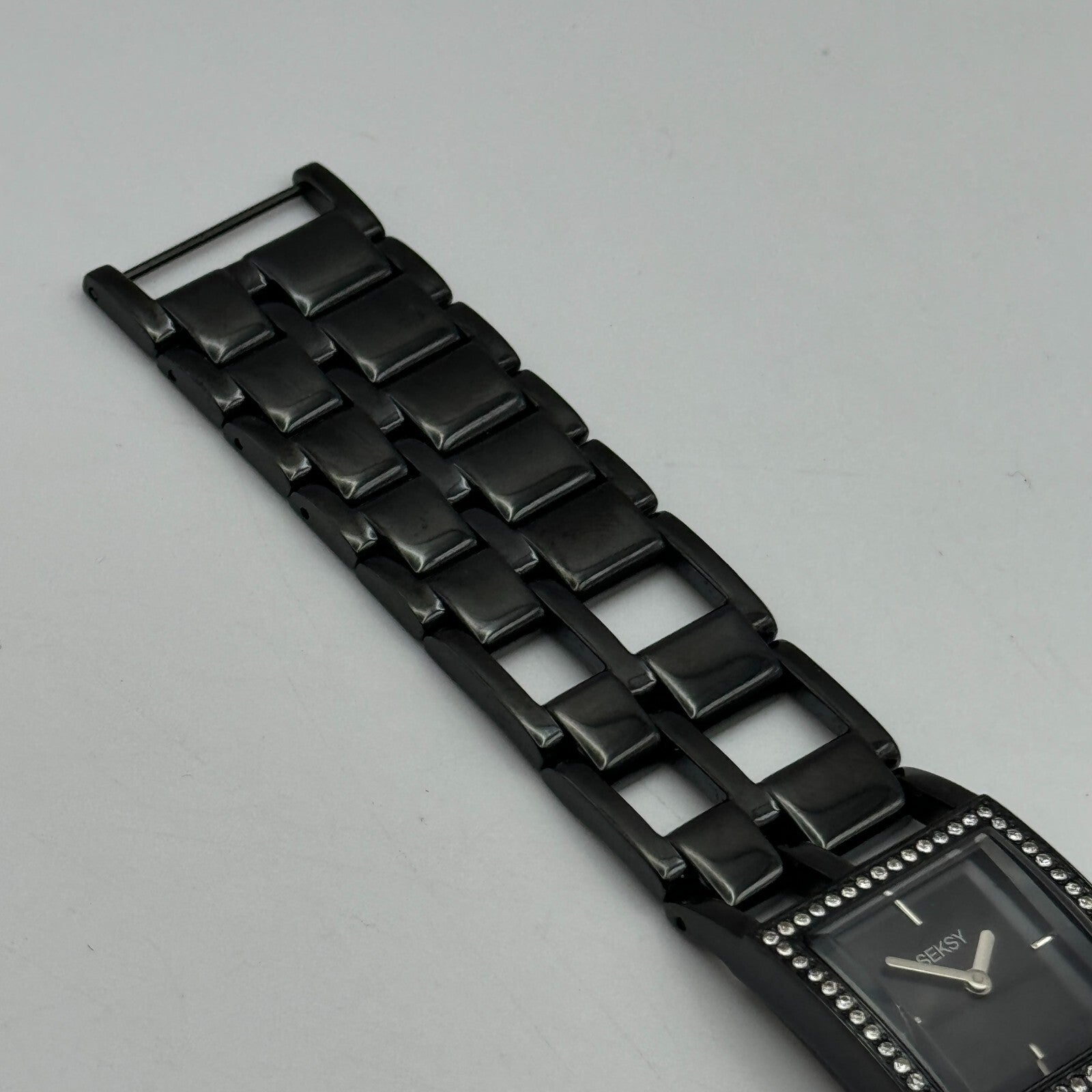 23mm Working Seksy Sekonda 4008 Black Jewelled Quartz Watch New Battery 7.5 Inch