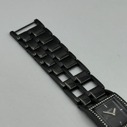 23mm Working Seksy Sekonda 4008 Black Jewelled Quartz Watch New Battery 7.5 Inch