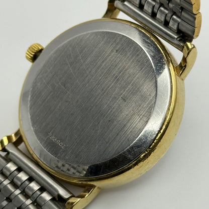 Jean Renet Carleton Watch Vintage Two Tone Bracelet Quartz Date Dial Swiss 33mm