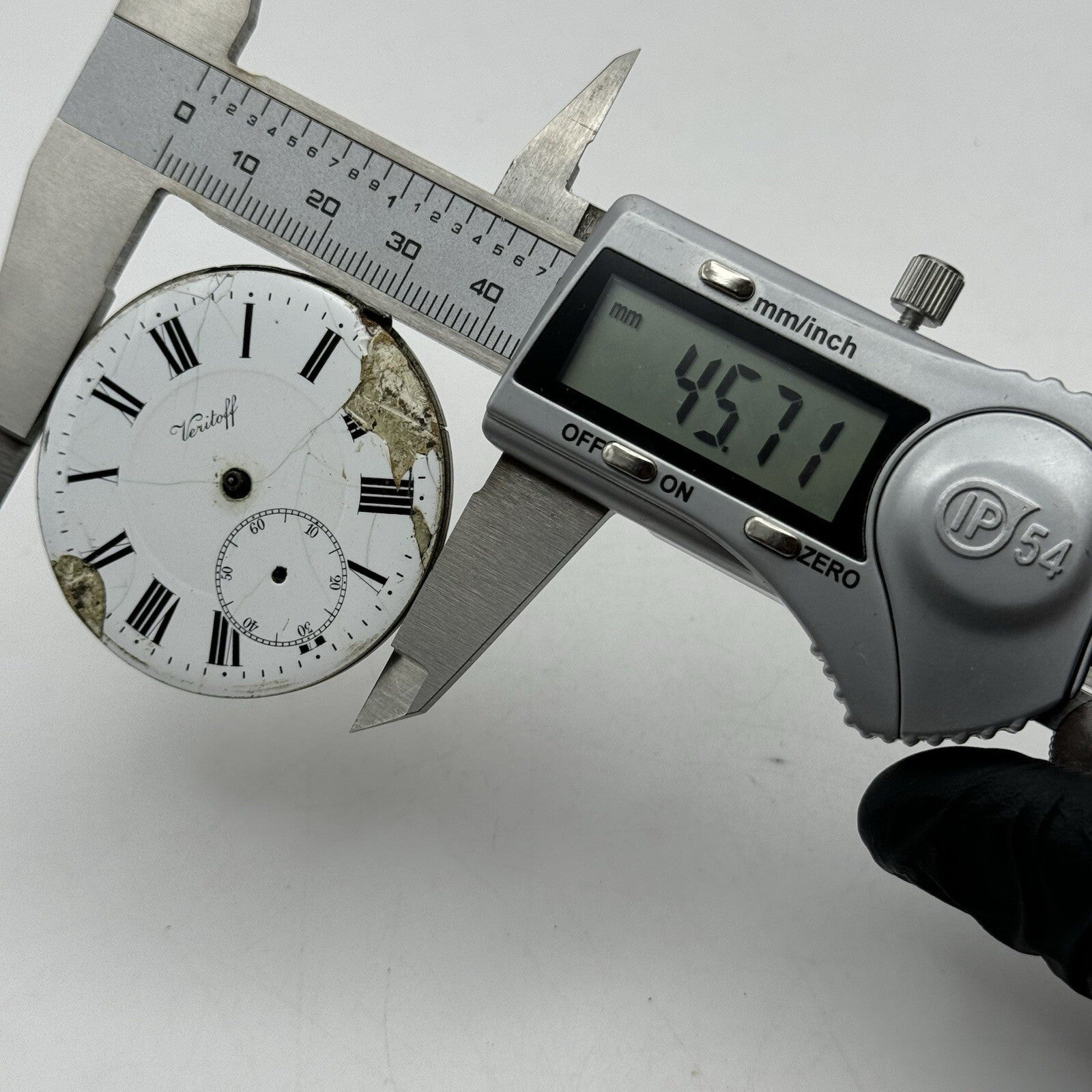 45.7mm Veritoff "Fake" Railroad Special Pocket Watch Movement FOR PARTS