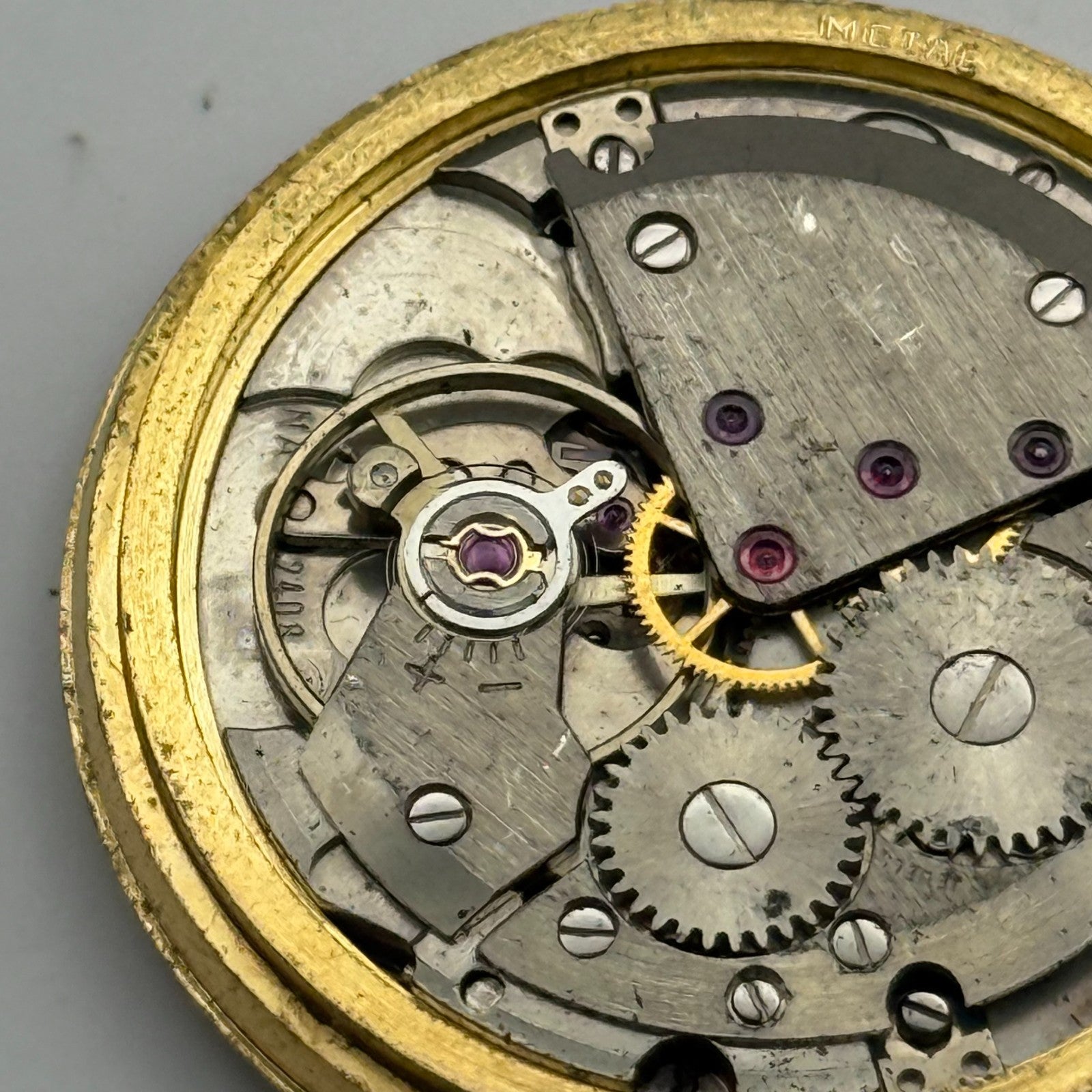 ETA 2408 Date Watch Movement UNO Manual Wind Vintage Swiss Parts Repair 31.8mm