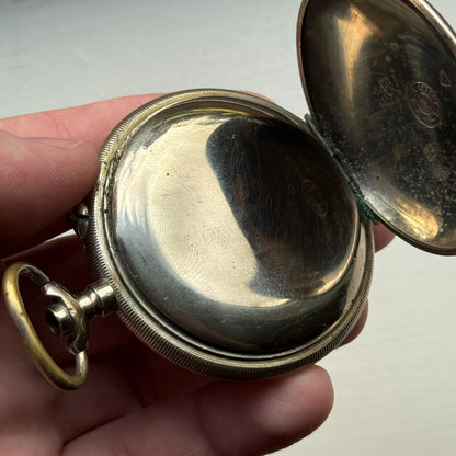 Oris Ottoman Pocket Watch Antique Pin Set Full Hunter To Repair Rare 54mm