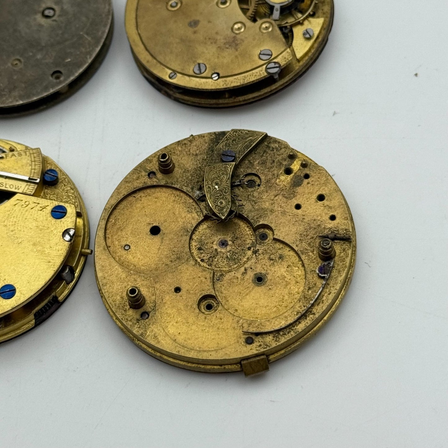 Bundle Of 6 Mixed Antique / Vintage Pocket Watch Movements PARTS REPAIR SPARES