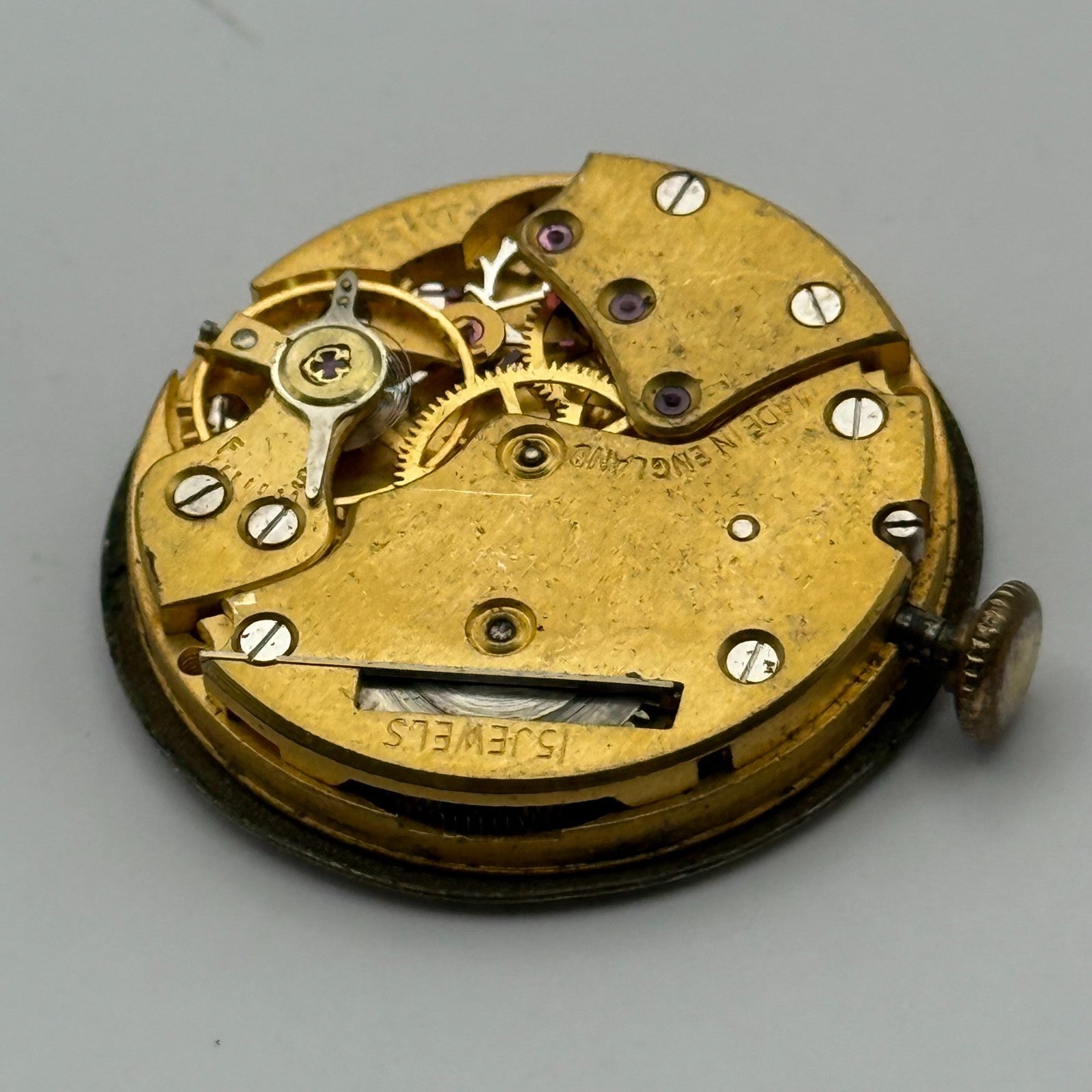 Smiths De Luxe 15 Jewels Shockproof Watch Movement Manual Wind Parts 26.8mm