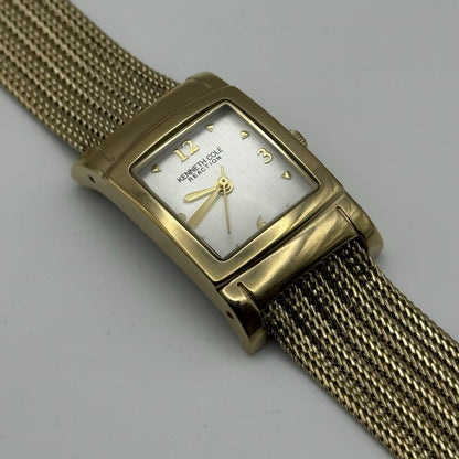 21mm Working Ladies Kenneth Cole Reaction Gold Plated Quartz Watch 6.5 Inches