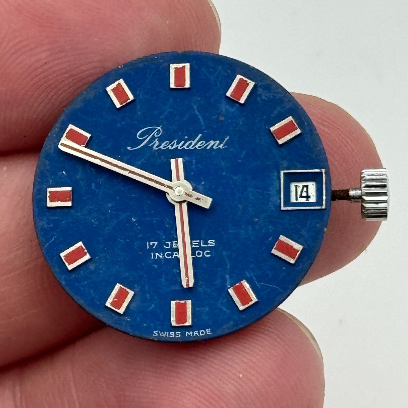 23.6mm Peseux P 7046 President Manual Wind Watch Movement Swiss Vintage PARTS