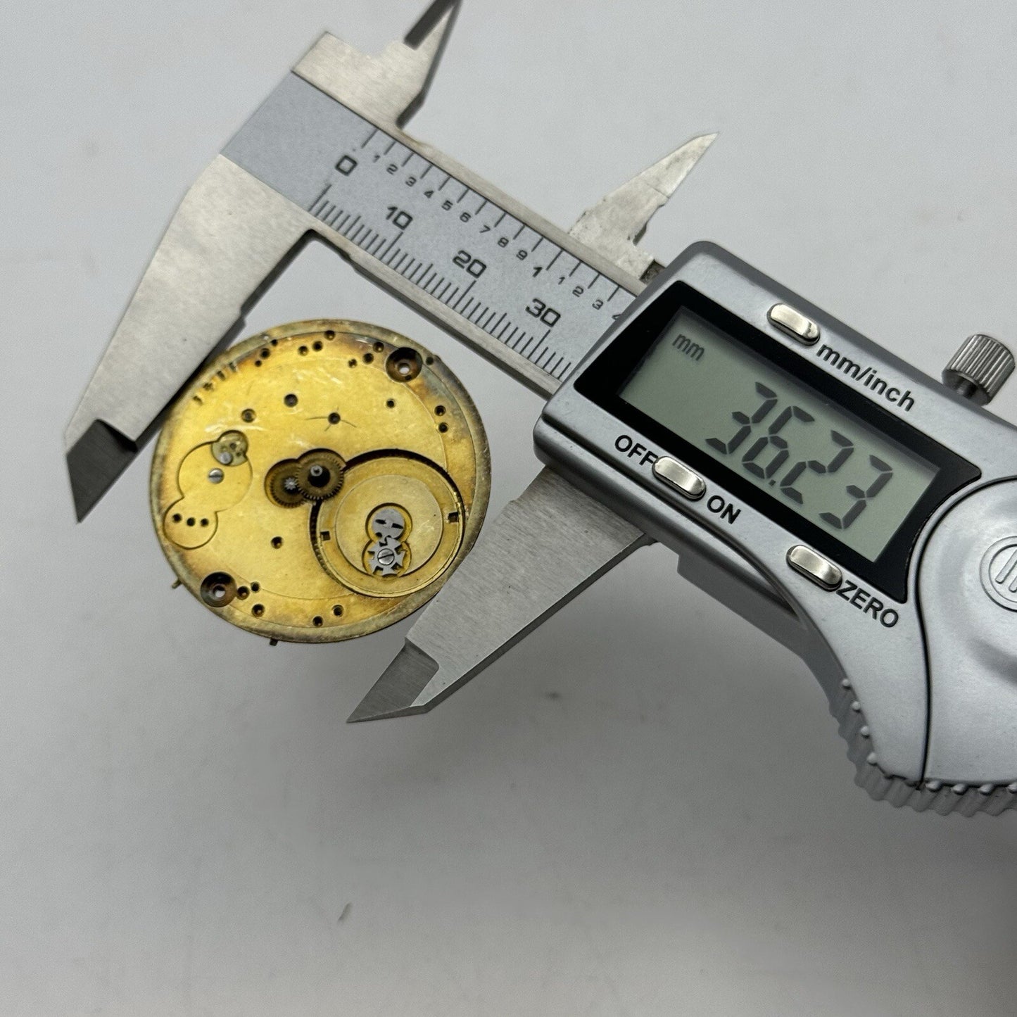 36.2mm Oxidised Cylinder Pocket Watch Movement No Dial Hands FOR PARTS