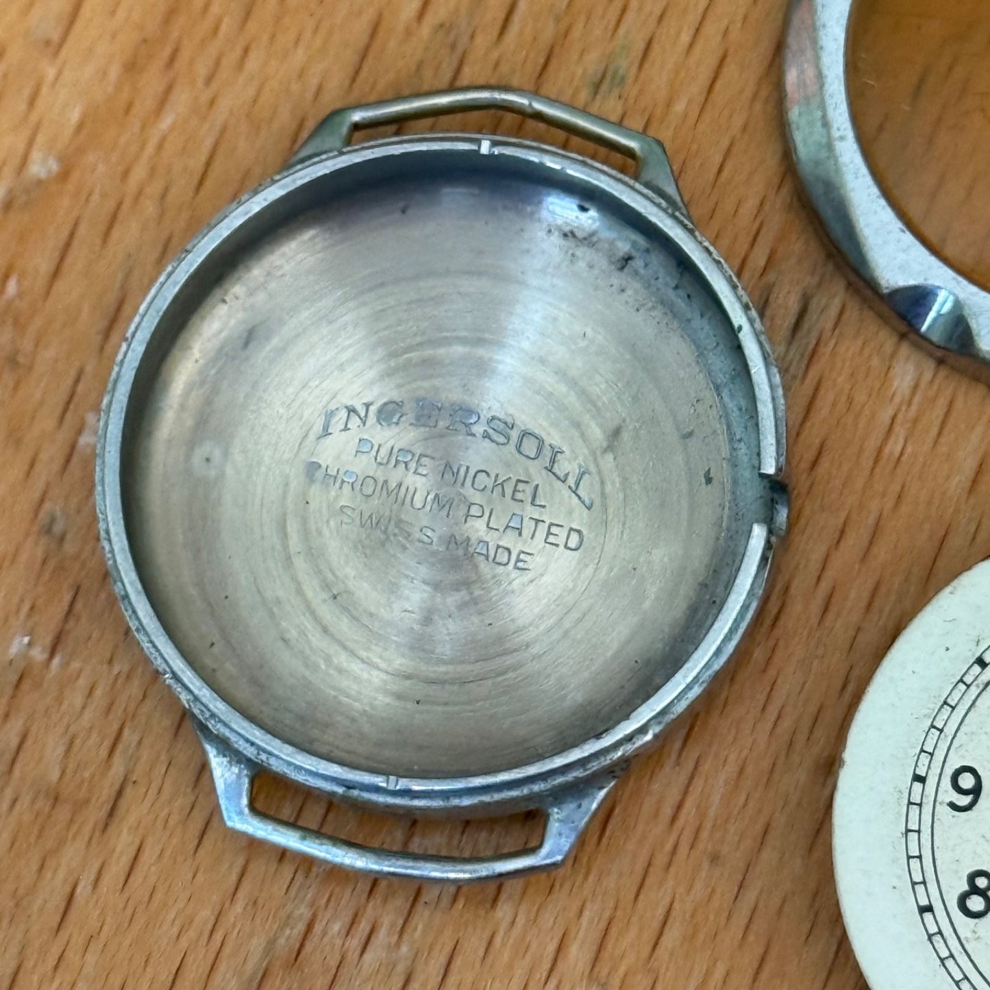 25mm Vintage Ingersoll Dot Nickel Chromium Swiss Manual Wind Watch PARTS REPAIR