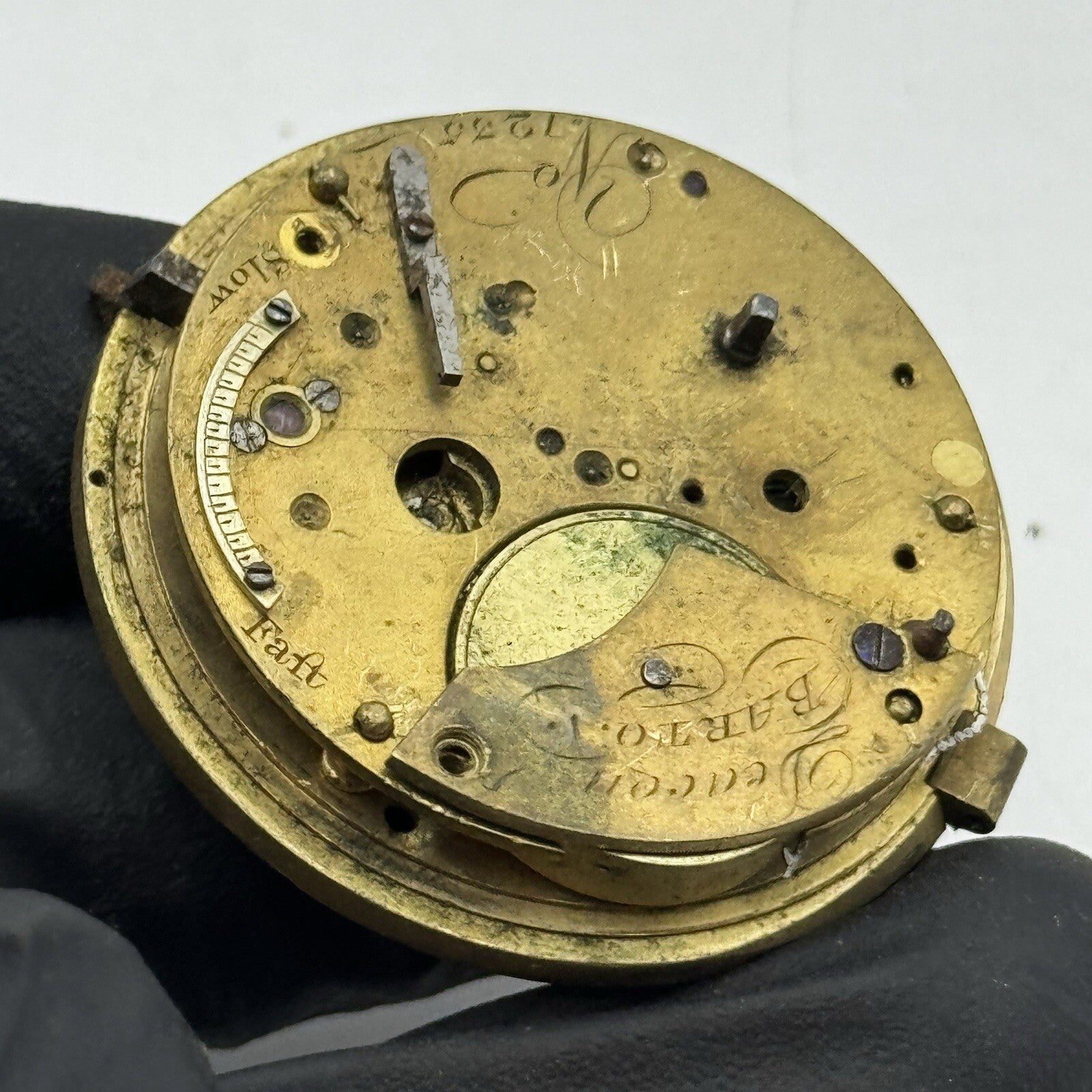 41.2mm Barton & Deacon Chain Present Fusee Pocket Watch Movement FOR PARTS