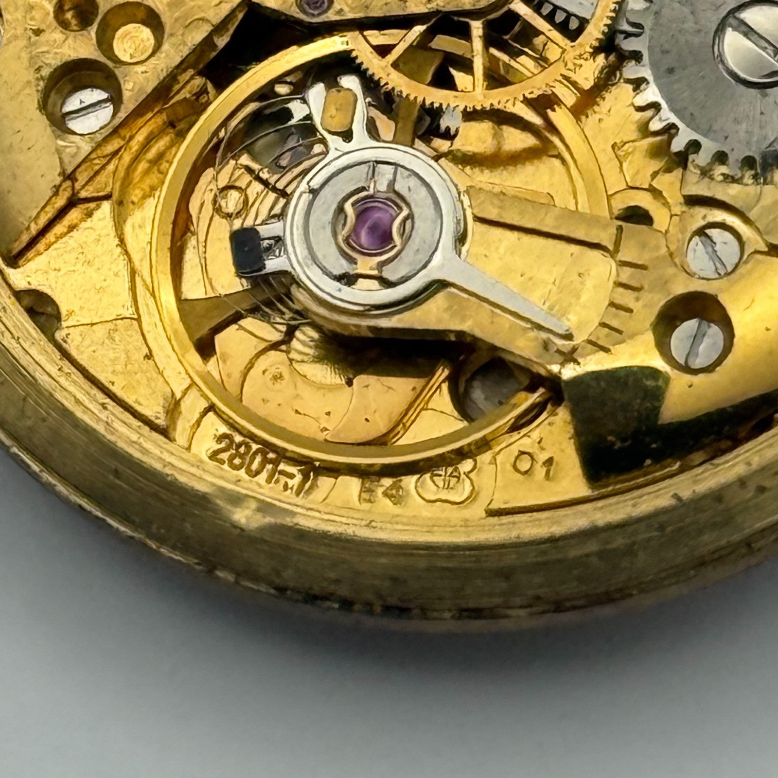 ETA 2801-1 Watch Movement Garrard Manual Wind Vintage Swiss Parts Repair 30.4mm