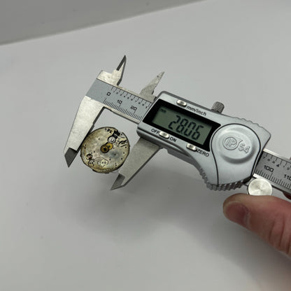 28mm Men's Unidentified Leaf Mark Manual Wind Watch Movement Swiss Vintage PARTS