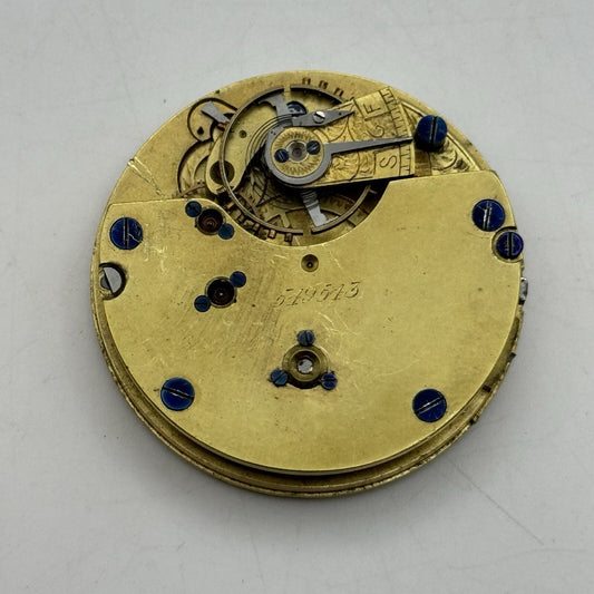 41.2mm Manual Wind Unidentified Pocket Watch Movement Dial Hands FOR PARTS