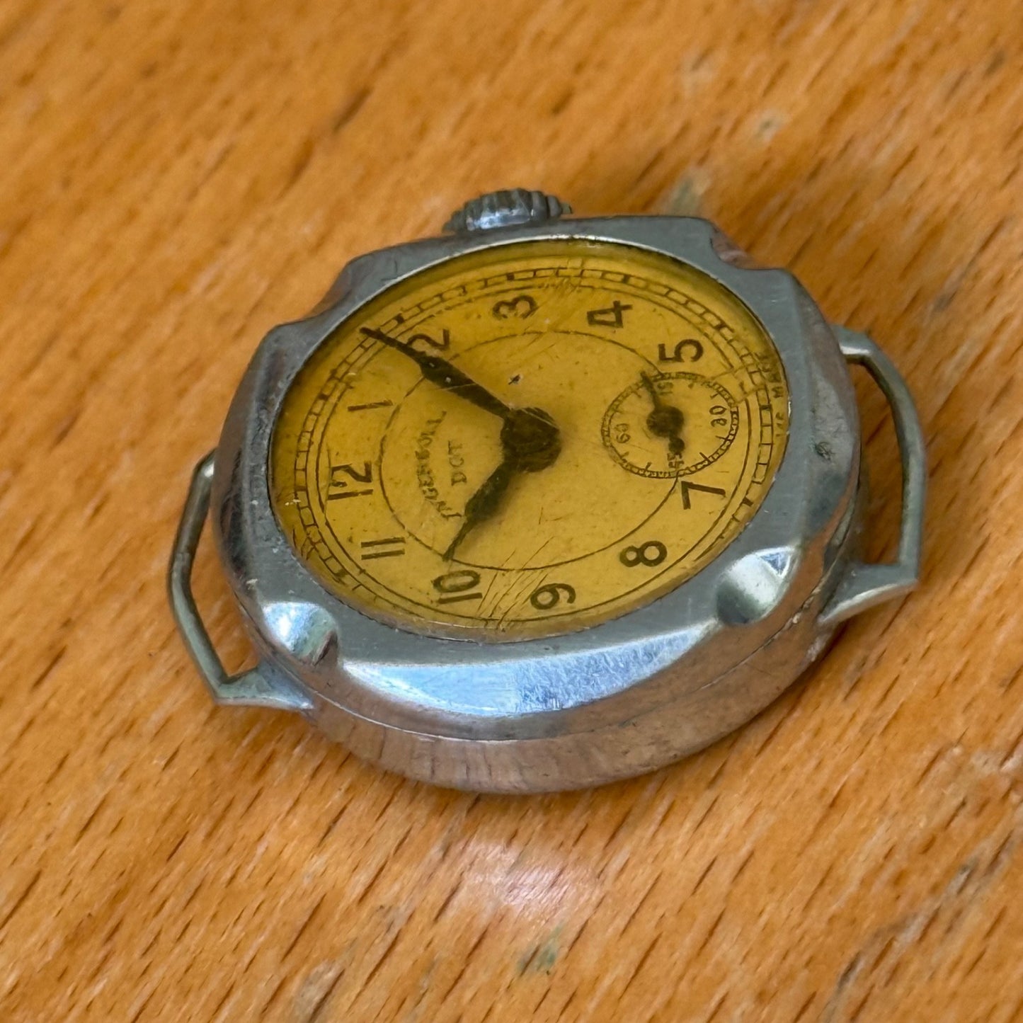 25mm Vintage Ingersoll Dot Nickel Chromium Swiss Manual Wind Watch PARTS REPAIR