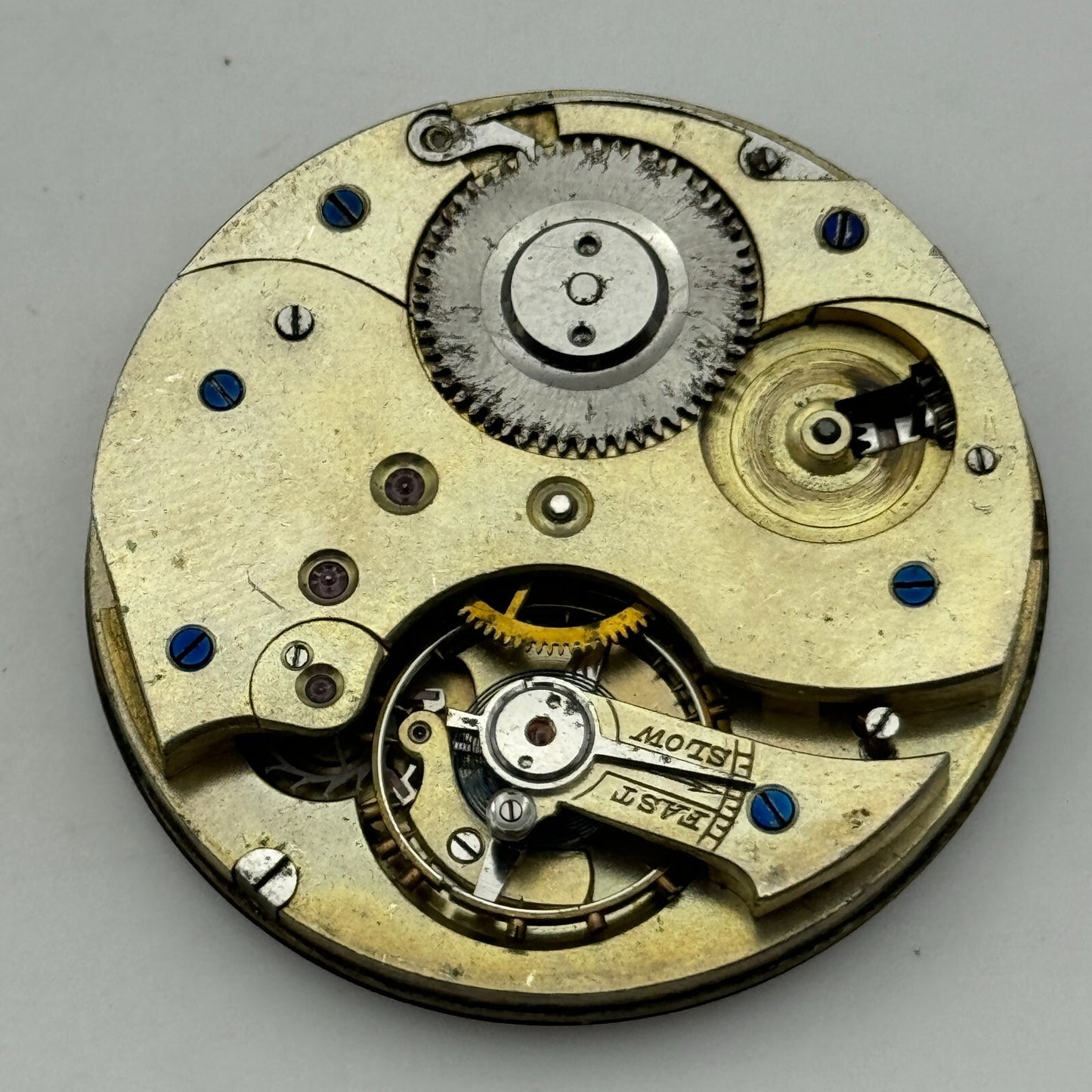 45mm Open Face Unidentified Swiss Pocket Watch Movement PARTS REPAIR SPARES