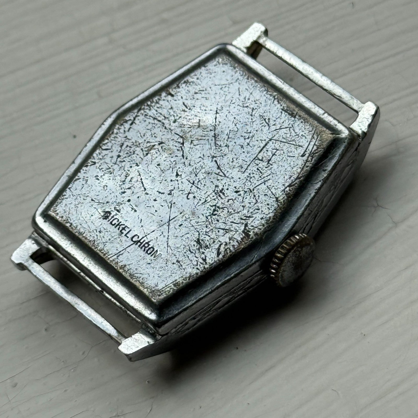 25mm Ladies Vintage Brown Patina Tonneau Dial Manual Wind Watch PARTS REPAIR