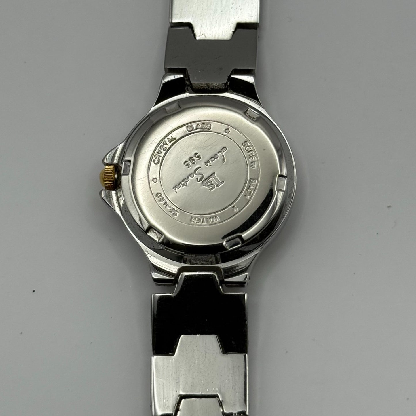 LS Louis Santini Ladies Quartz Watch Two Tone Bracelet Japan Working 24mm