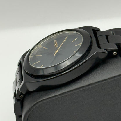 Nixon The Time Teller Acetate Men's Quartz Watch Black Japan Working 39mm