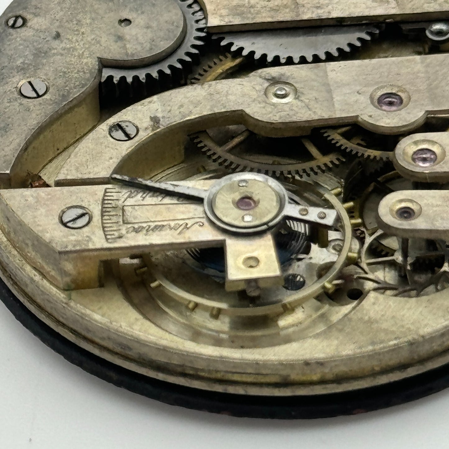 43.3mm Unidentified Open Face Swiss Balance Ok Pocket Watch Movement PARTS