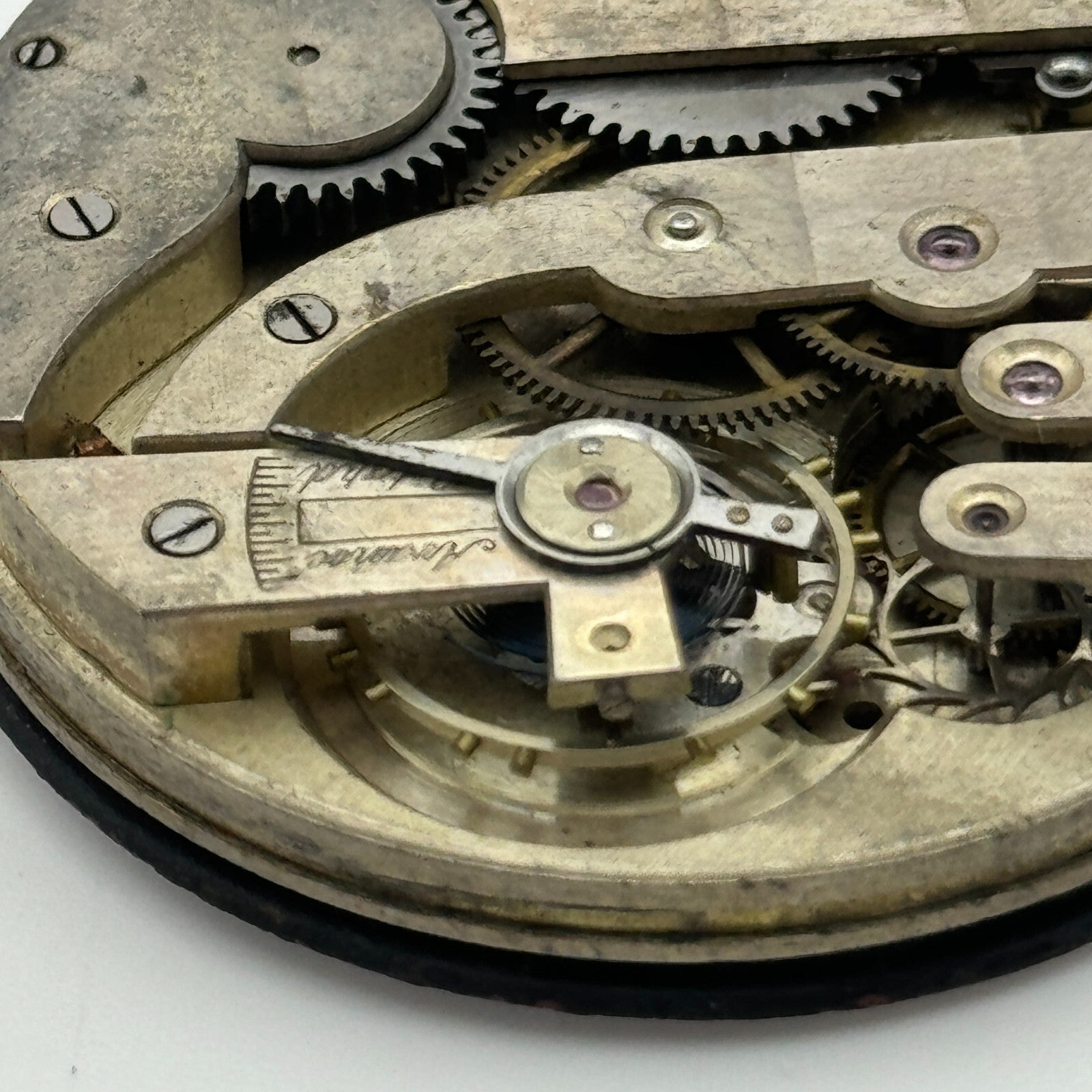 43.3mm Unidentified Open Face Swiss Balance Ok Pocket Watch Movement PARTS