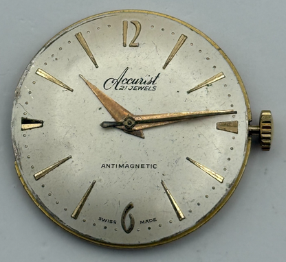 ETA 2390 Watch Movement Accurist Manual Wind Vintage Swiss Parts Repair 29.5mm