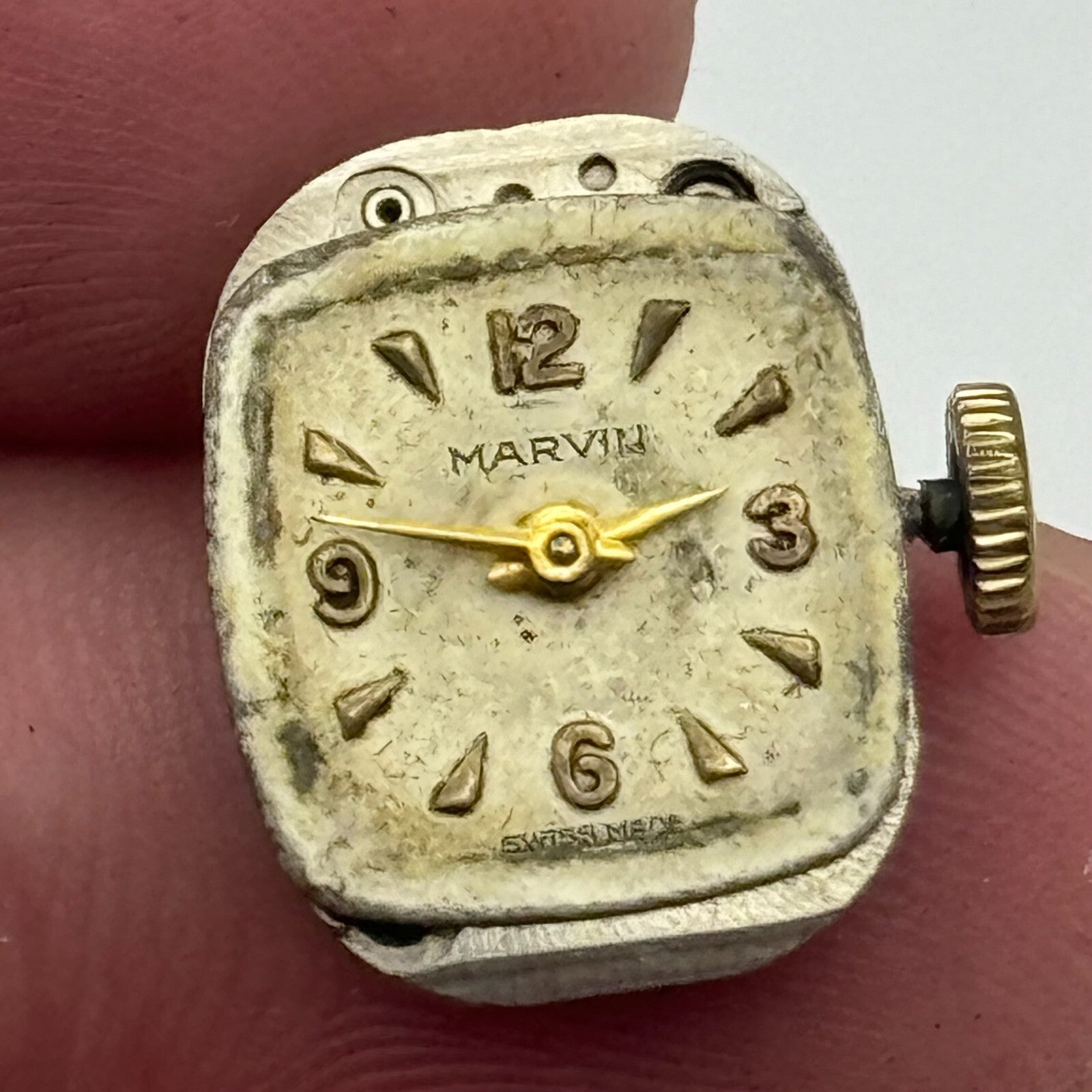 12.1mm Running Marvin Cal 160 Manual Wind 17 Jewels Swiss Watch Movement PARTS