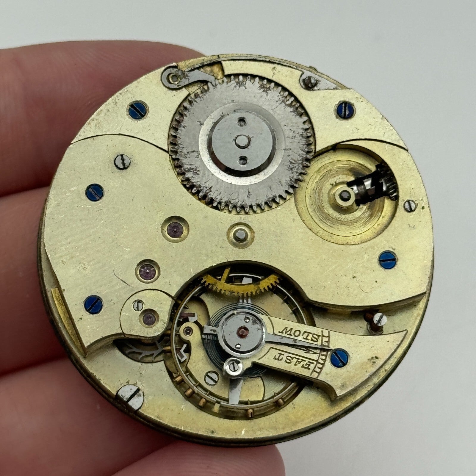 45mm Open Face Unidentified Swiss Pocket Watch Movement PARTS REPAIR SPARES