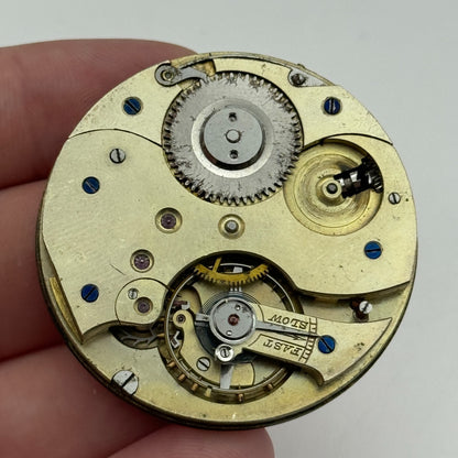 45mm Open Face Unidentified Swiss Pocket Watch Movement PARTS REPAIR SPARES