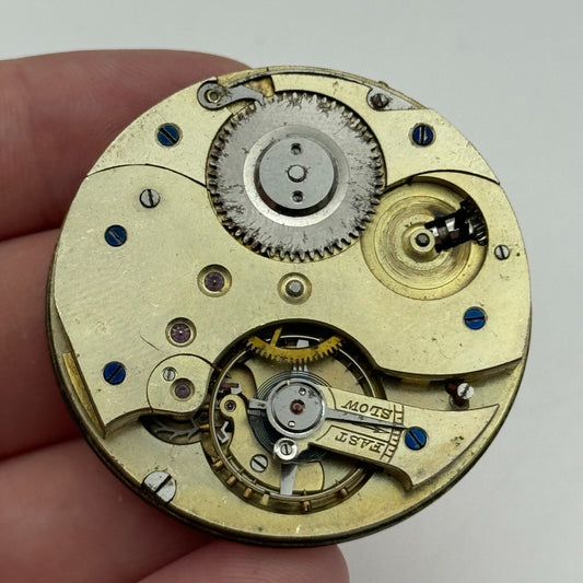 45mm Open Face Unidentified Swiss Pocket Watch Movement PARTS REPAIR SPARES