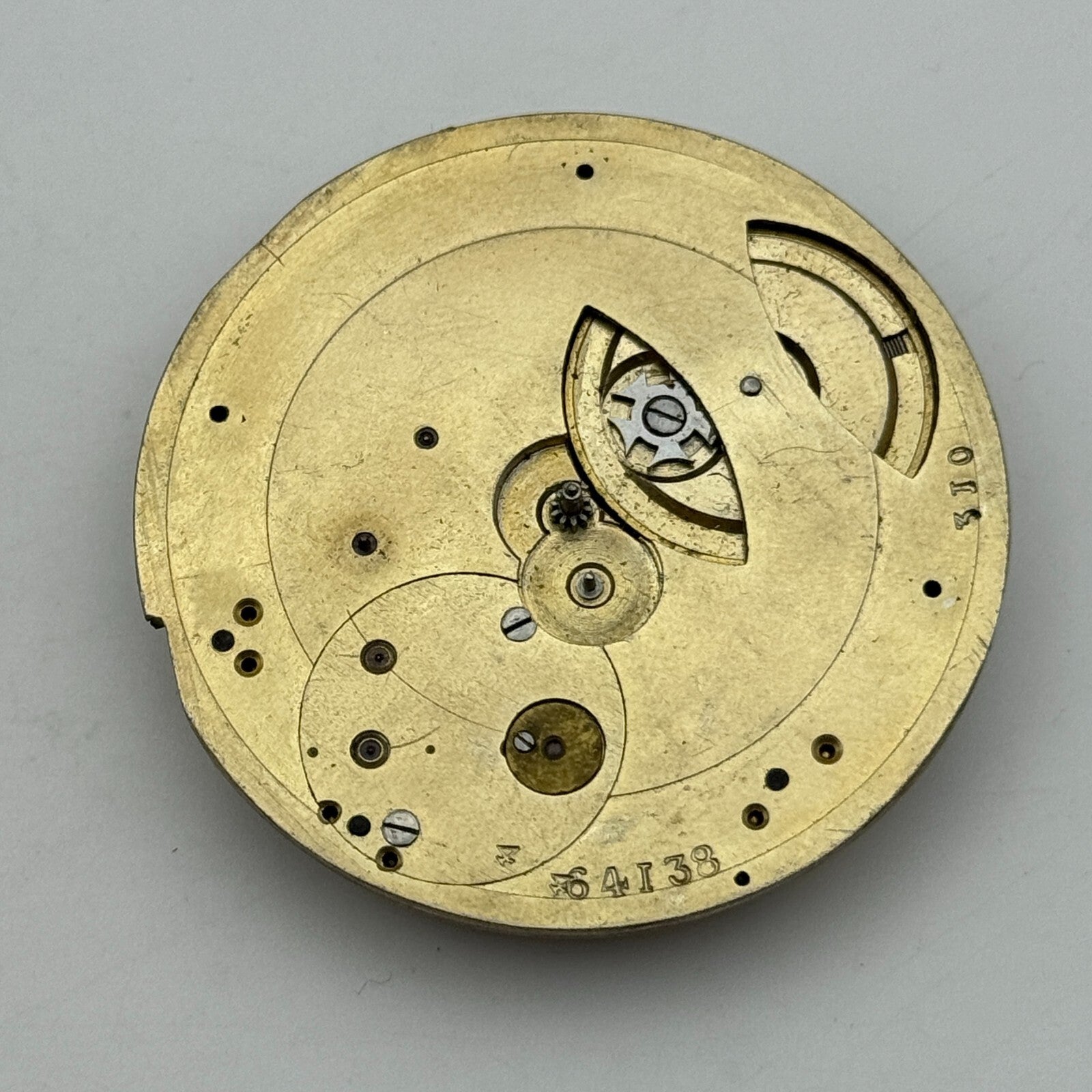 47.8mm Antique Compensation Balance Key Wound Pocket Watch Movement PARTS SPARES