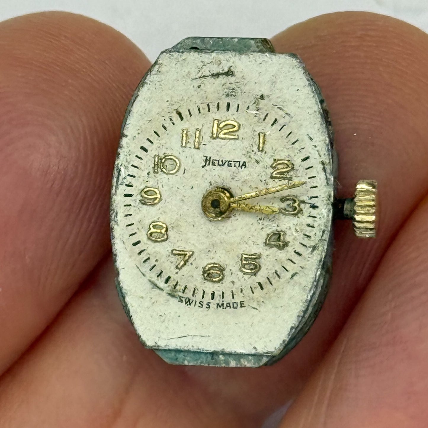 12.8mm Vintage Helvetia 105B Swiss Made Manual Wind Watch Movement PARTS REPAIR